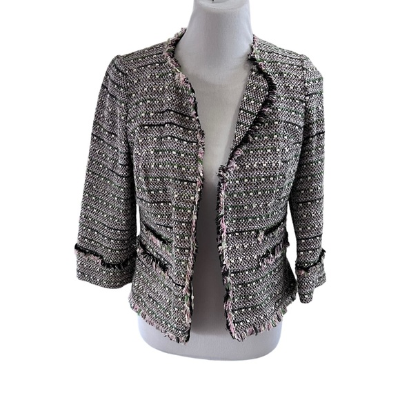 Boden Tweed Multicolor  3/4 Sleeve Blazer Size US 6 - Picture 1 of 9
